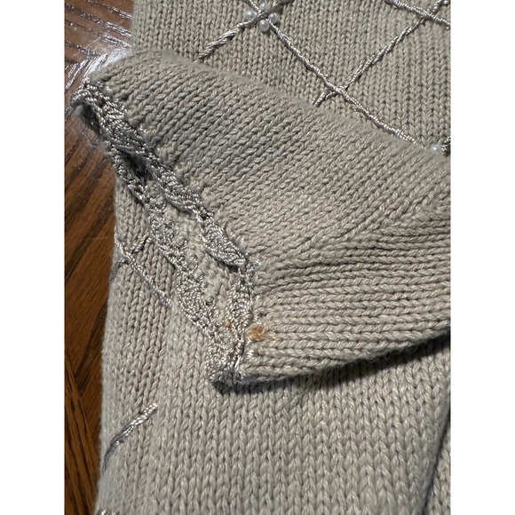 VTG Floral Embroidered knit top 1XL Cottagecore Grandmacore 90s 80s ramie - Picture 13 of 13